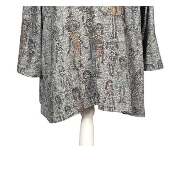 Ali Miles Knit Tunic Size 2X Pockets Gray Long Sleeve Lagenlook Artsy Comfy - Picture 4 of 8